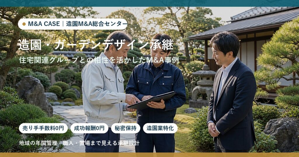 ケーススタディ： 造園・ガーデンデザイン会社が住宅関連グループへ承継したケースのアイキャッチ画像